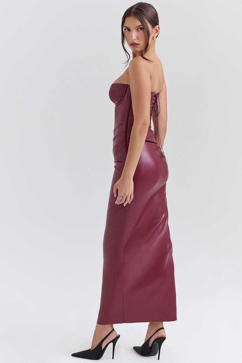 Bordeaux Allure Leather Gown