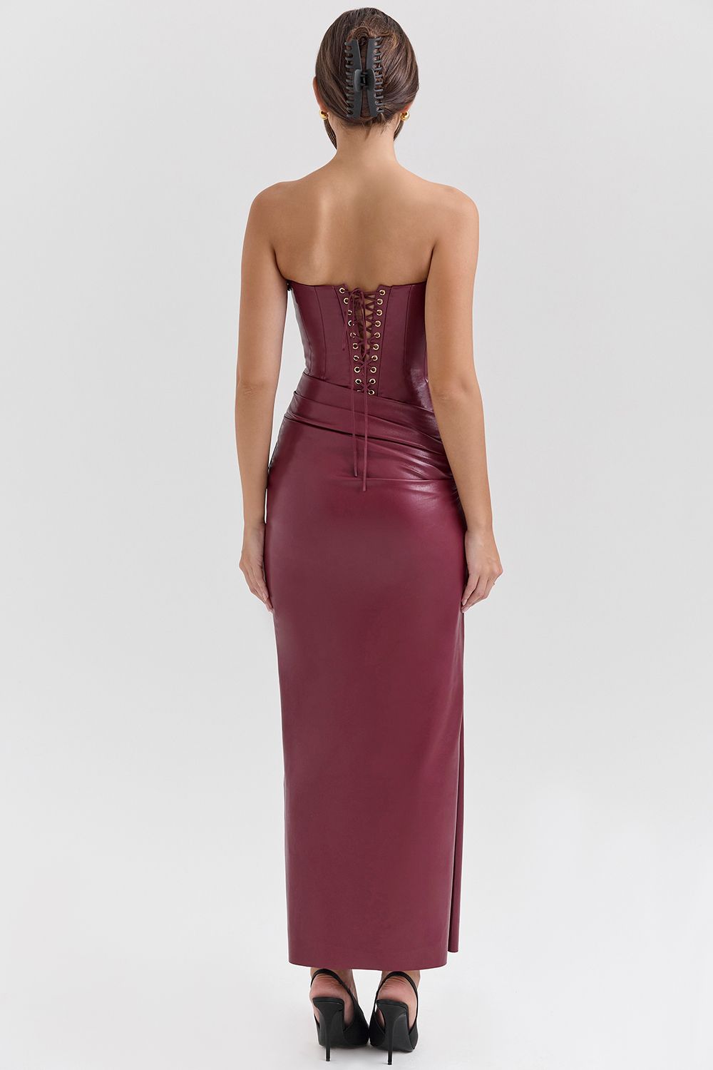 Bordeaux Allure Leather Gown