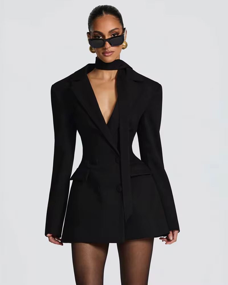 VINNIE SCARF BLAZER DRESS
