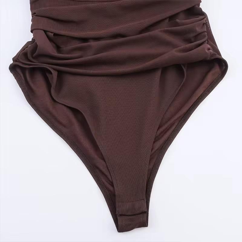 Draped One-Shoulder Bodysuit