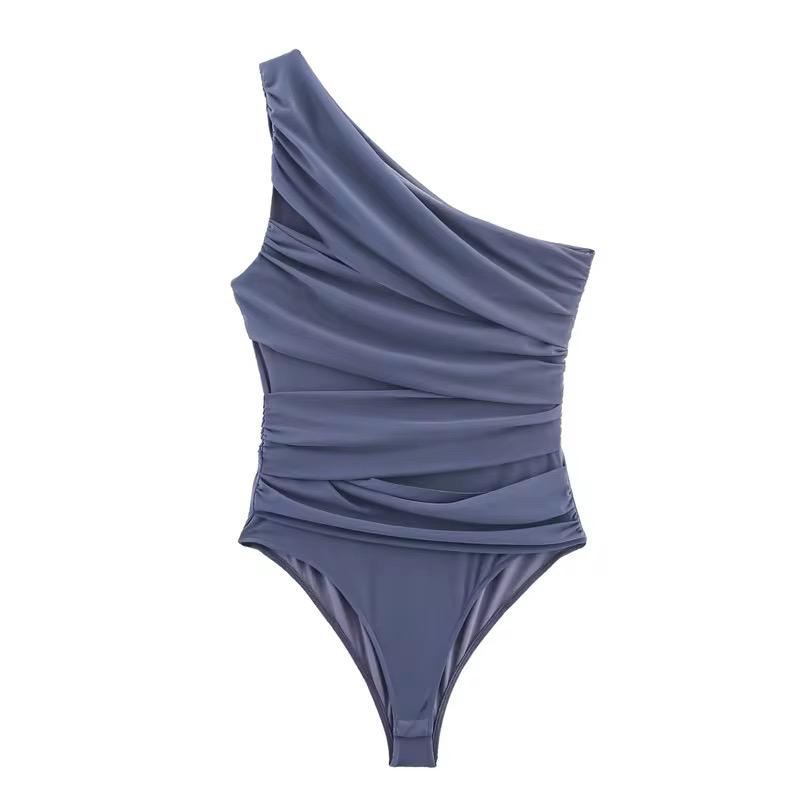 Draped One-Shoulder Bodysuit