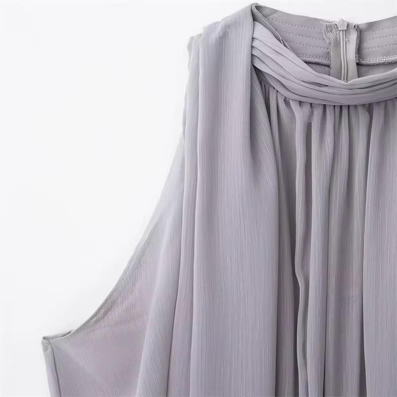 Scarf Neck Pleated Bodysuit