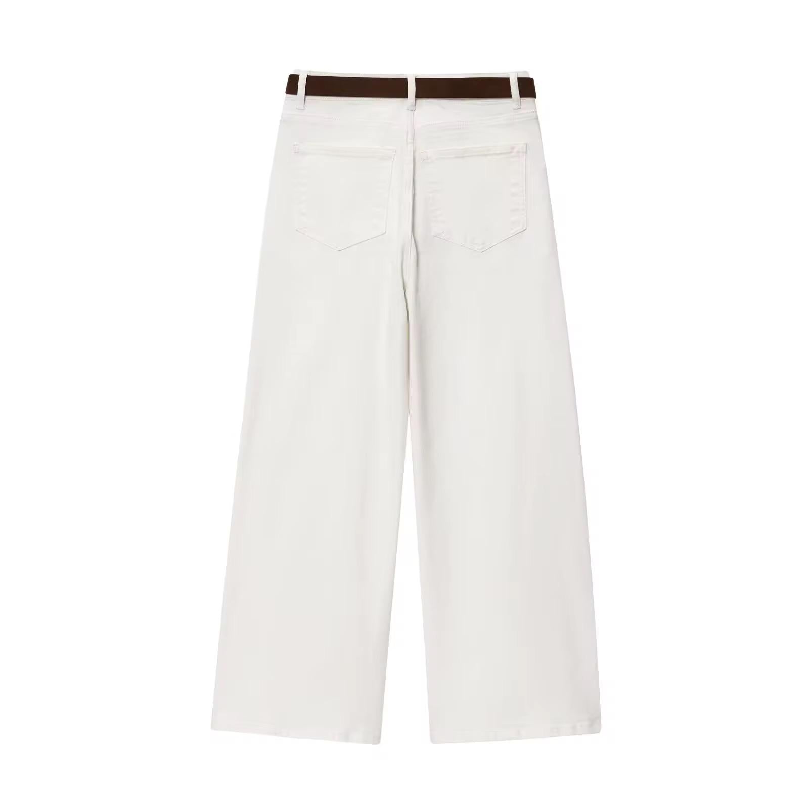 White Jeans with Belt