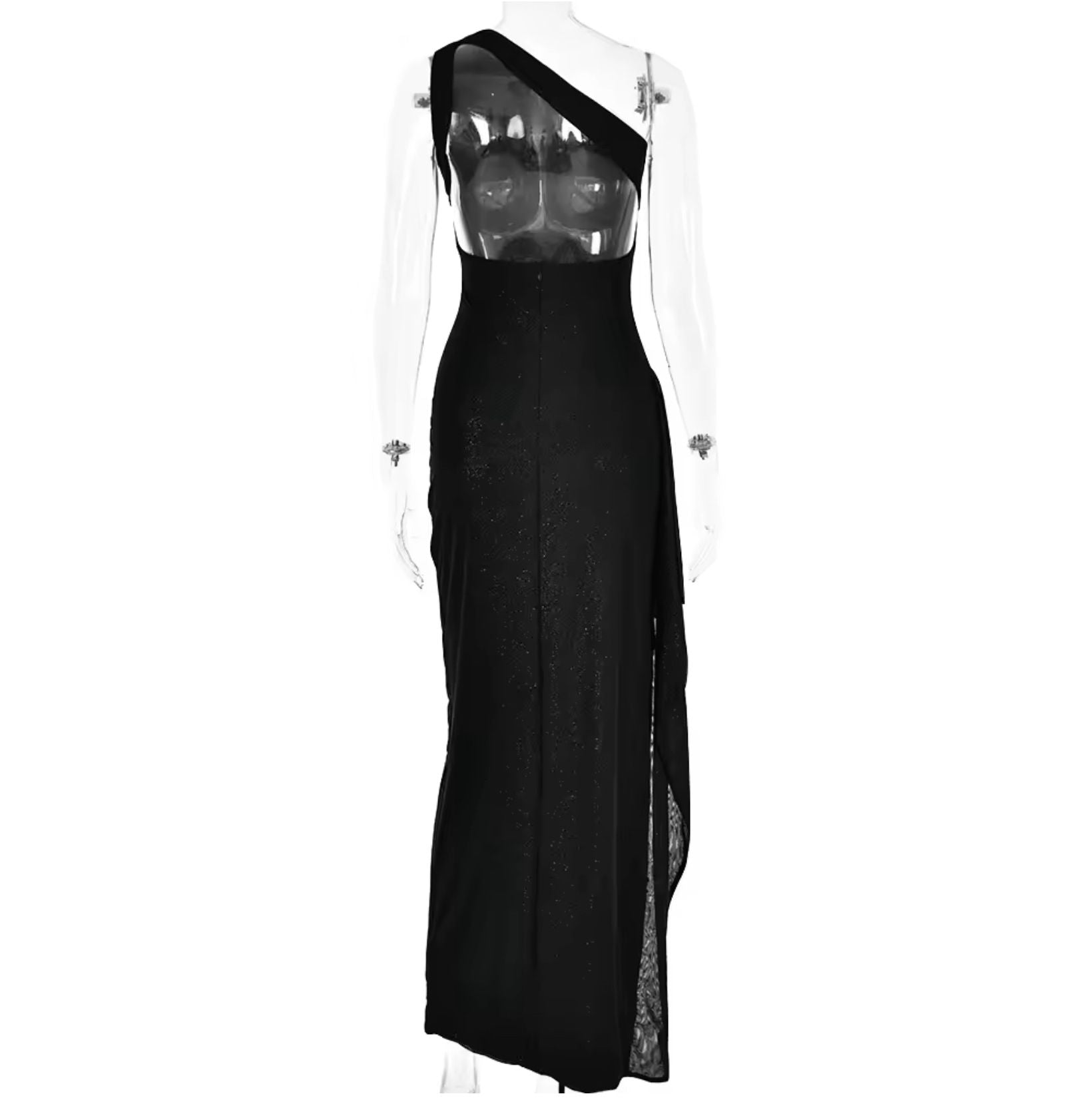 Glitter Slit Evening Dress