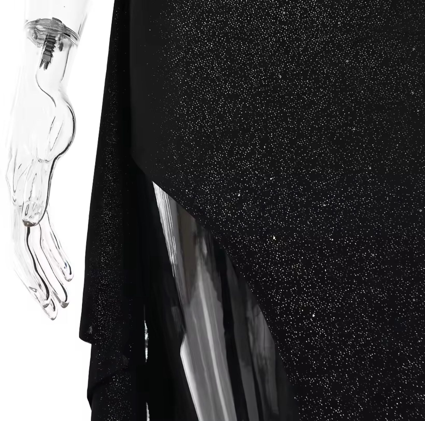 Glitter Slit Evening Dress