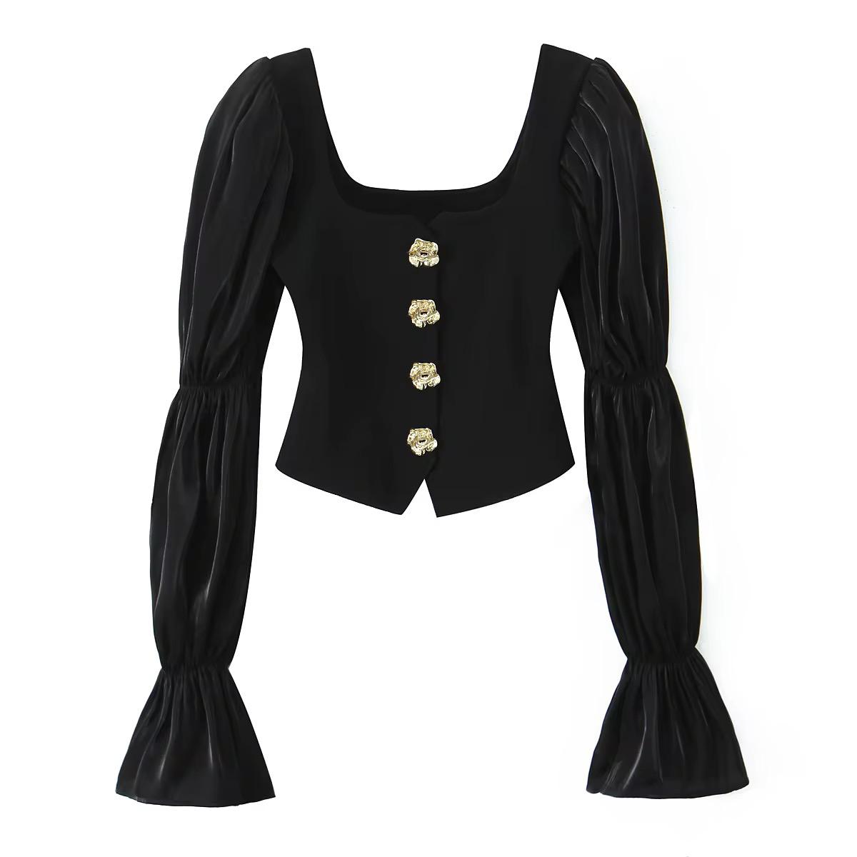 Royal Puff Sleeve Blouse