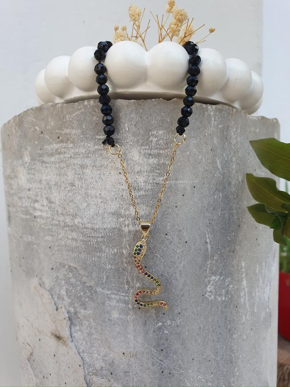 Snake and Beads Necklace