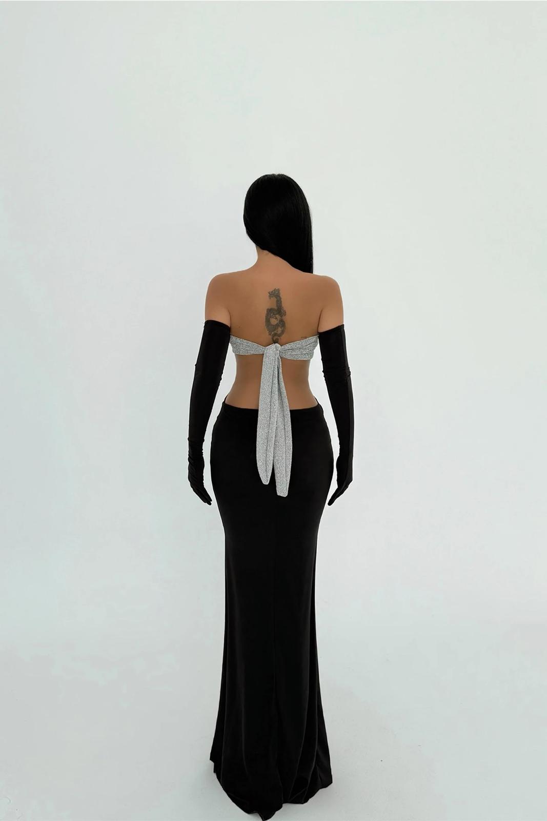 Black Elvera Glitter Detail Dress