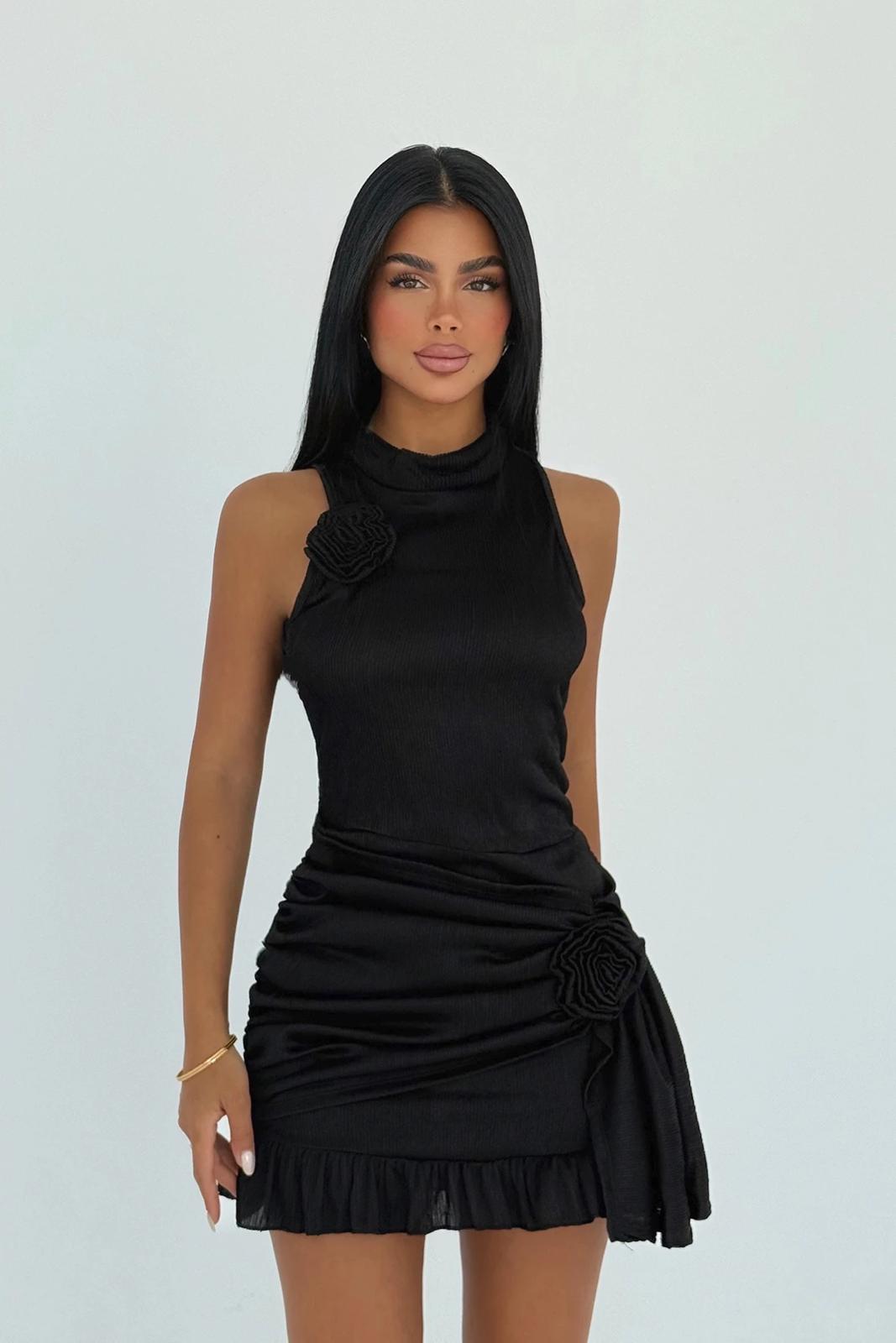 Rose Detail Mini Dress