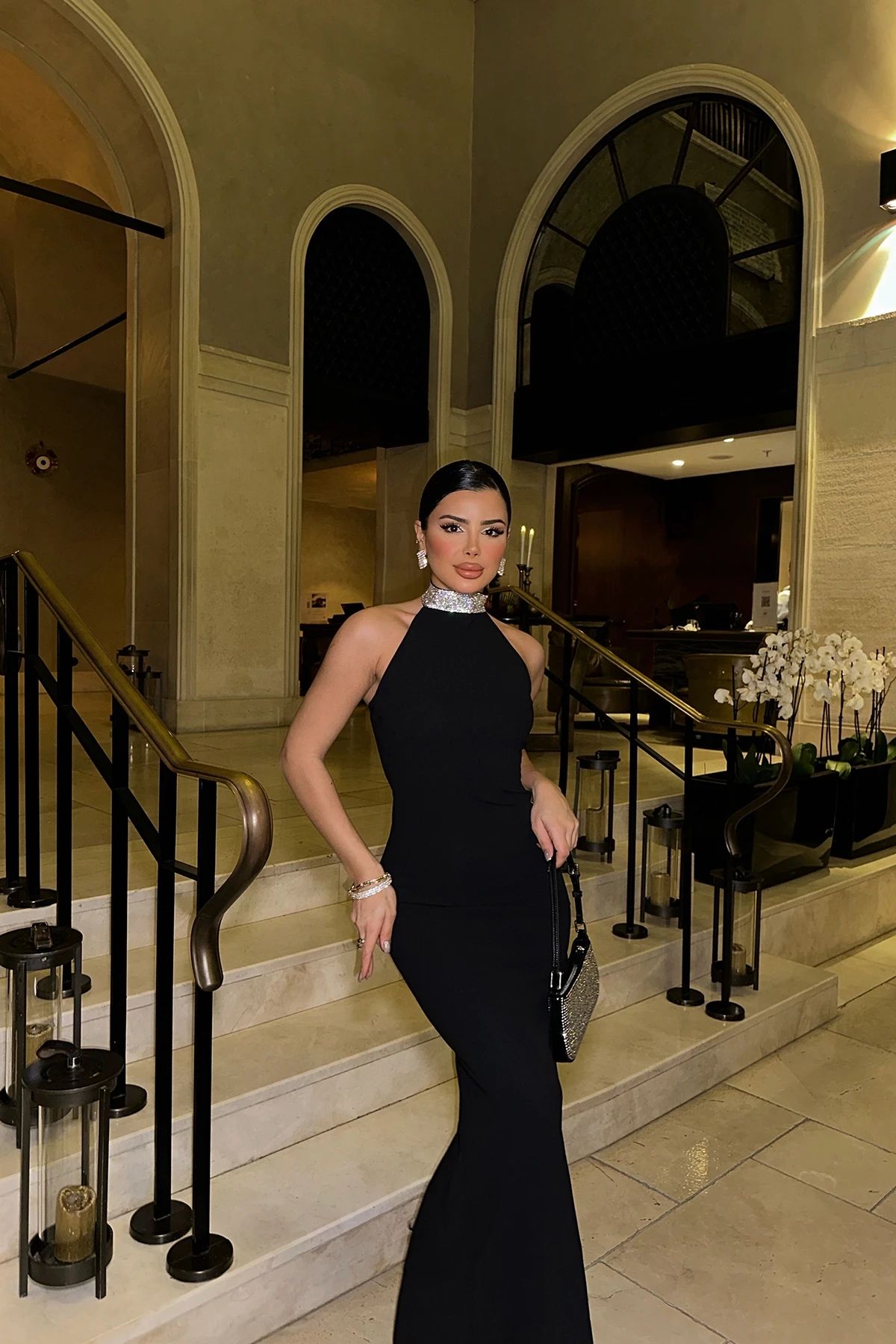 Noah Stone Detail Long Dress