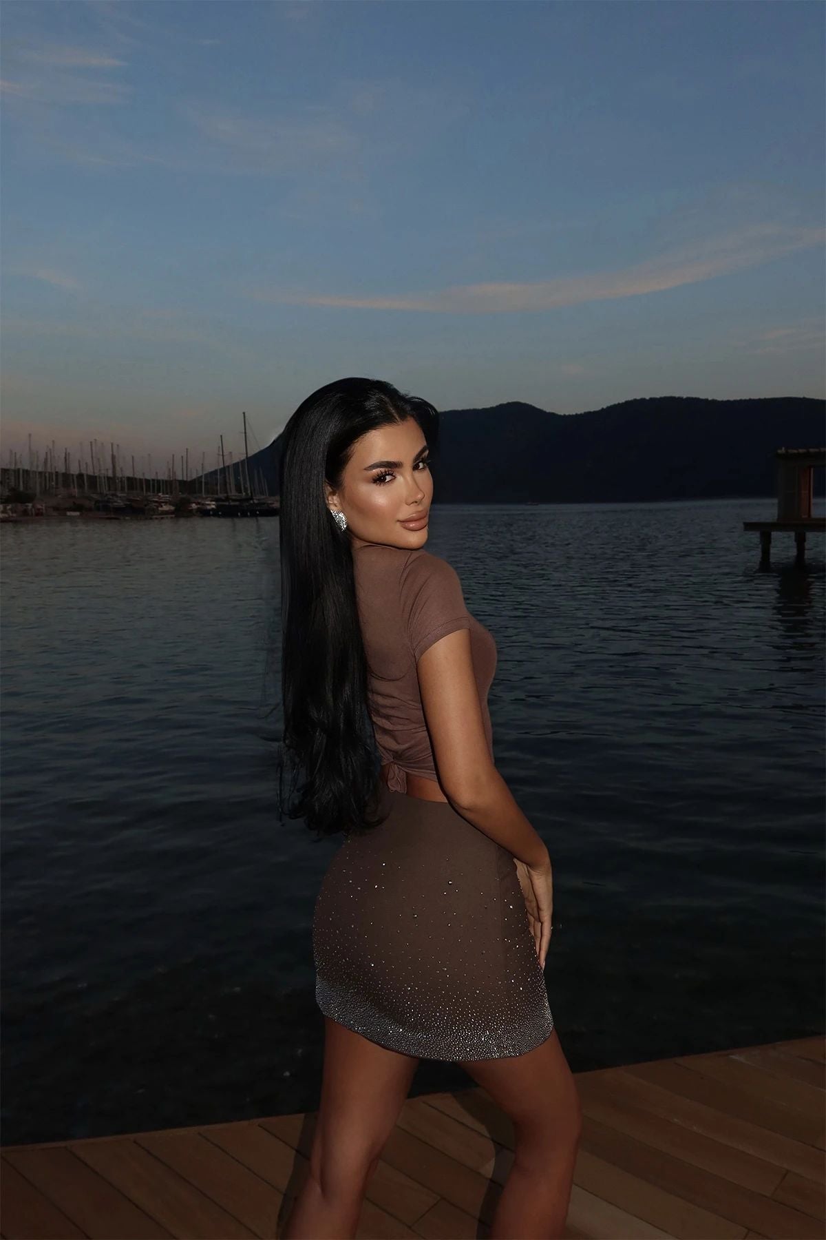 Stone Detail Mini Skirt