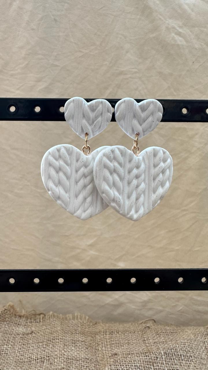 Textured Heart Earrings