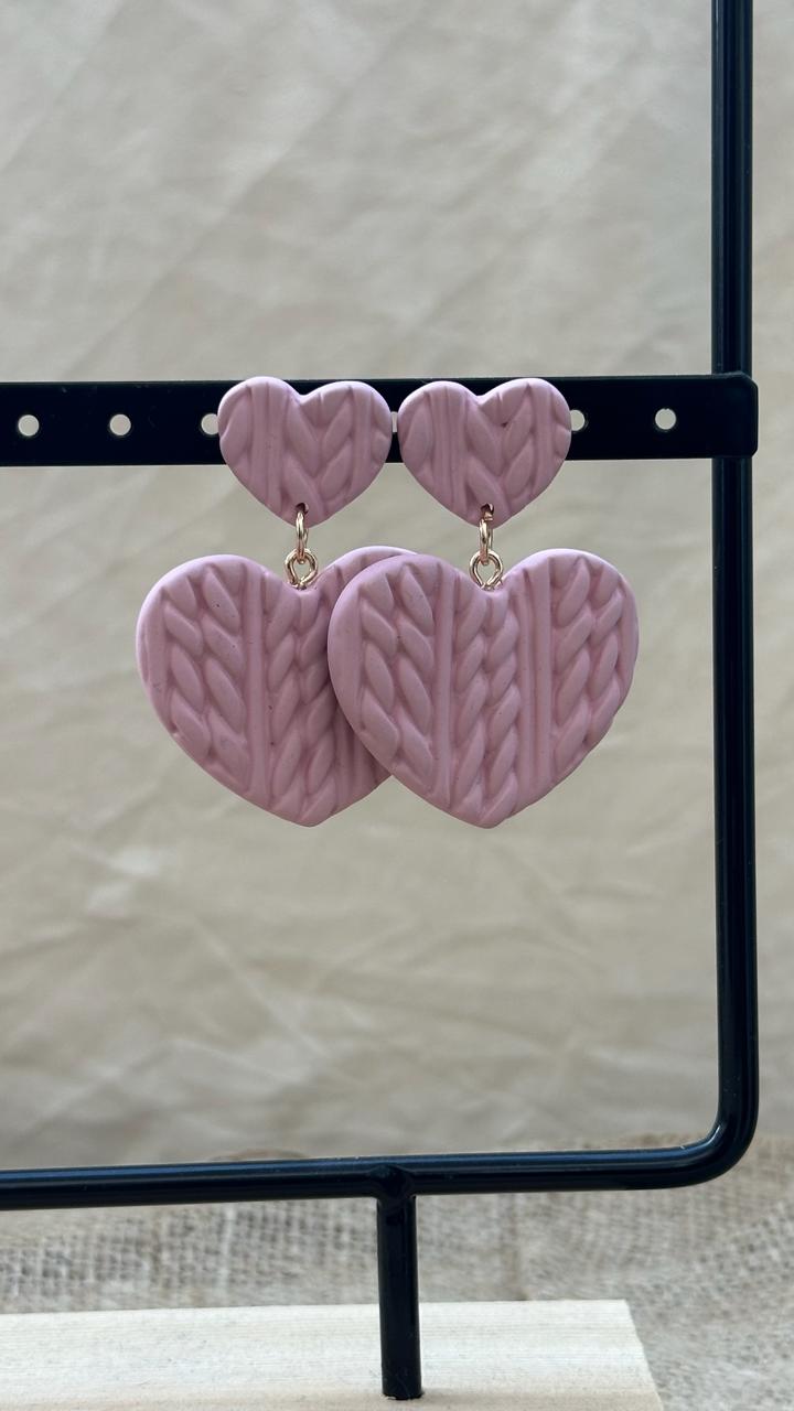 Textured Heart Earrings