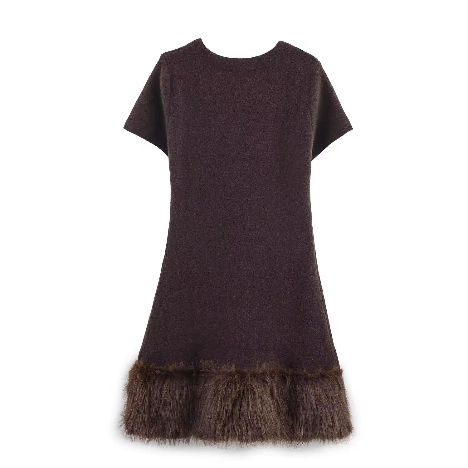 Fur effect Mini dress