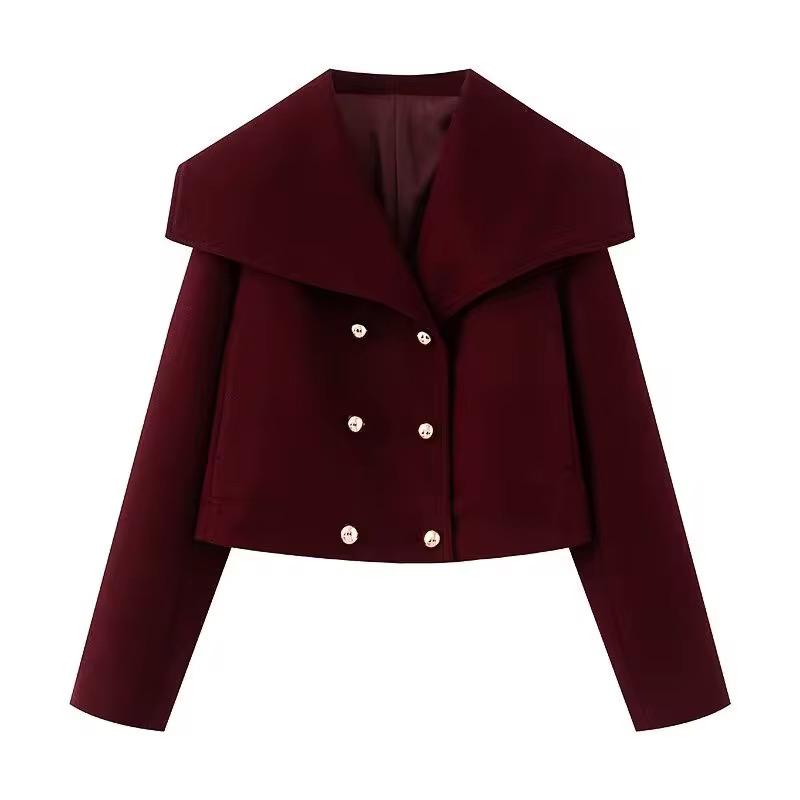 Chic Lapel Double-Button Short Coat