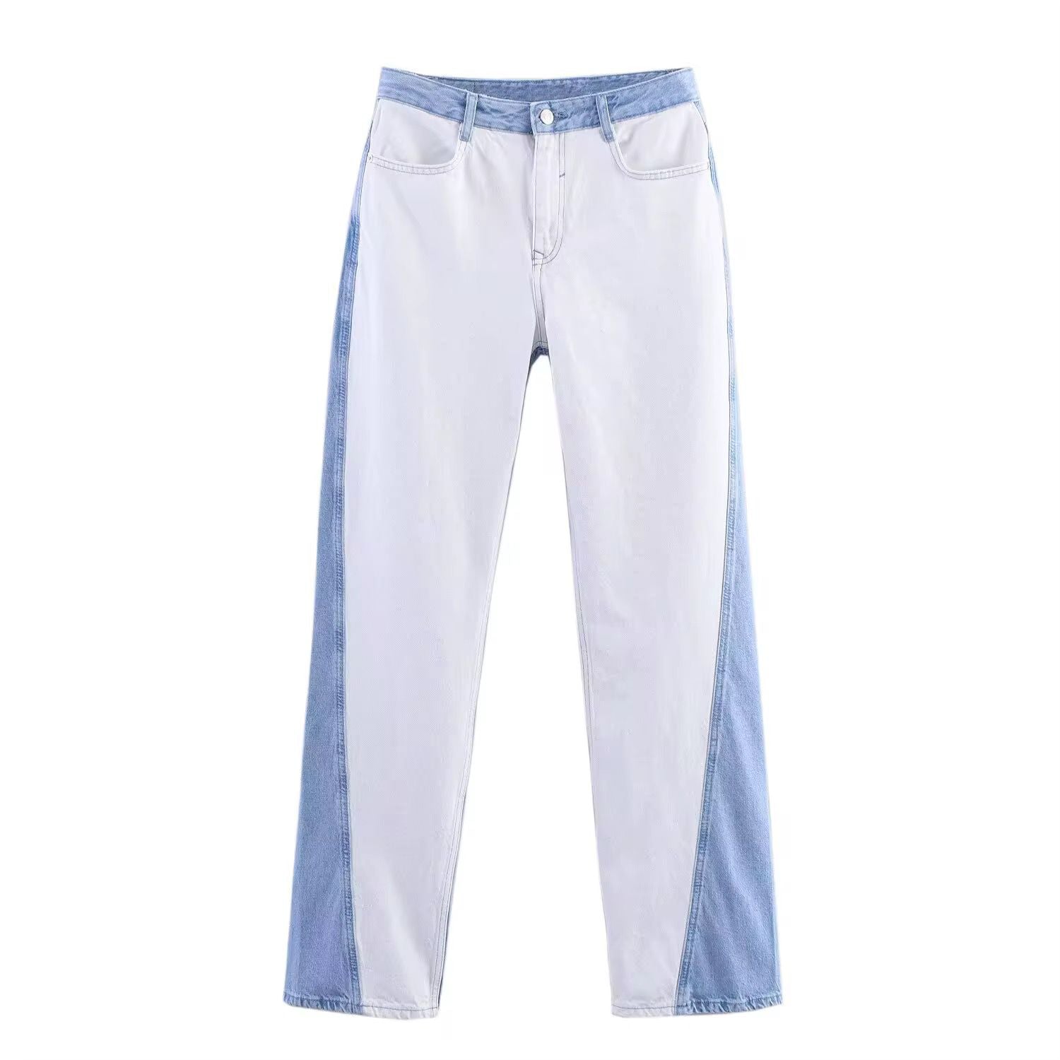 Dual Denim Panel Pants