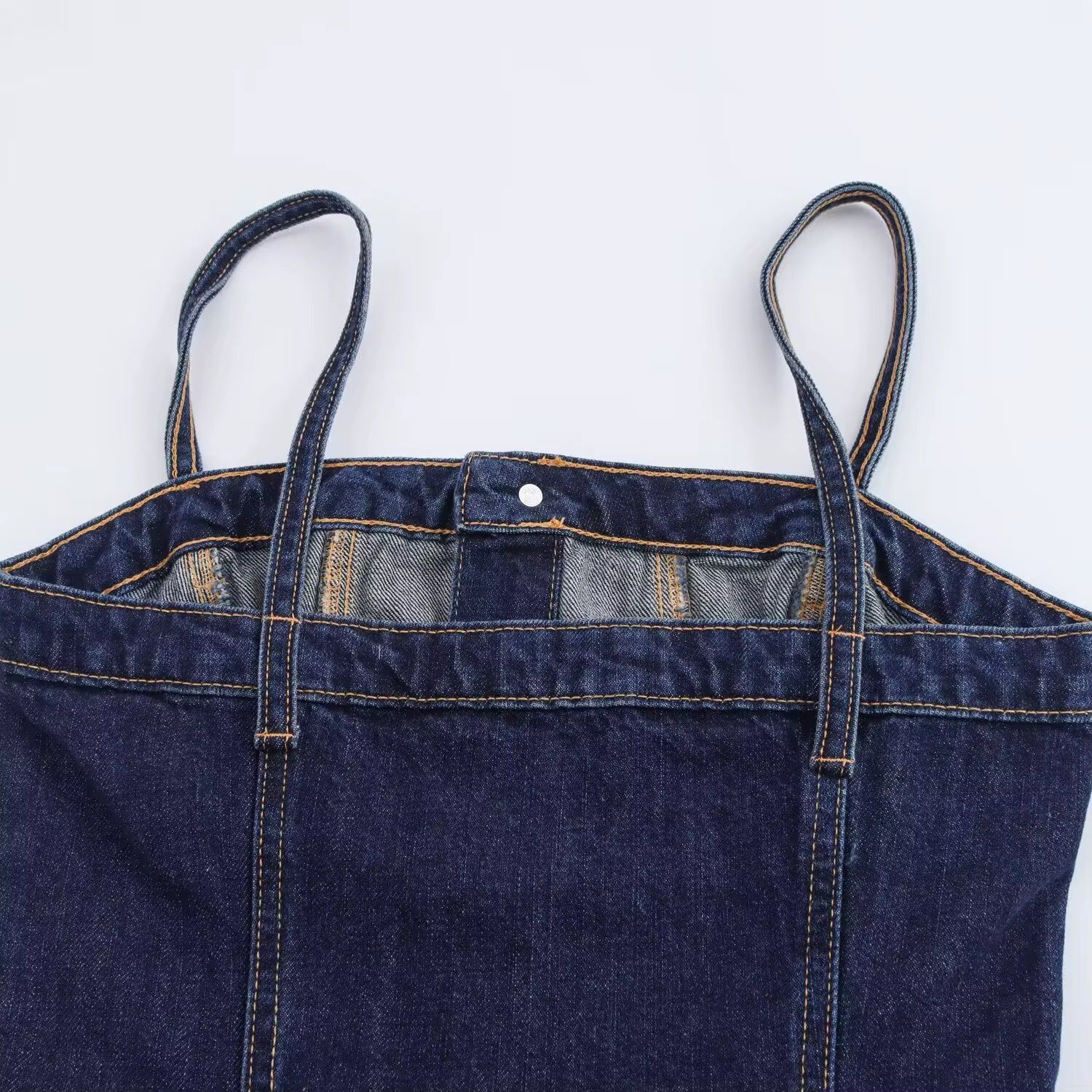 Cinched Waist Denim Jumpsuit