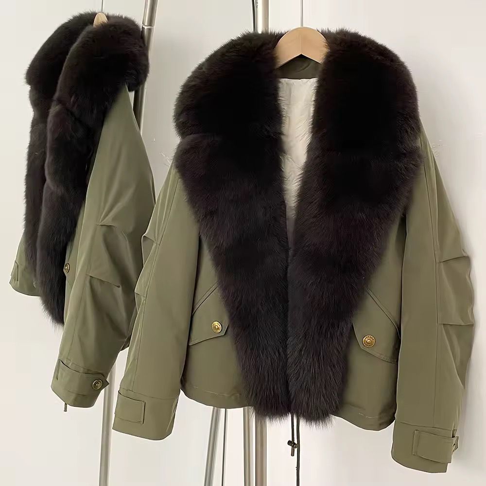 Real Huge Fox Fur Warm Coat