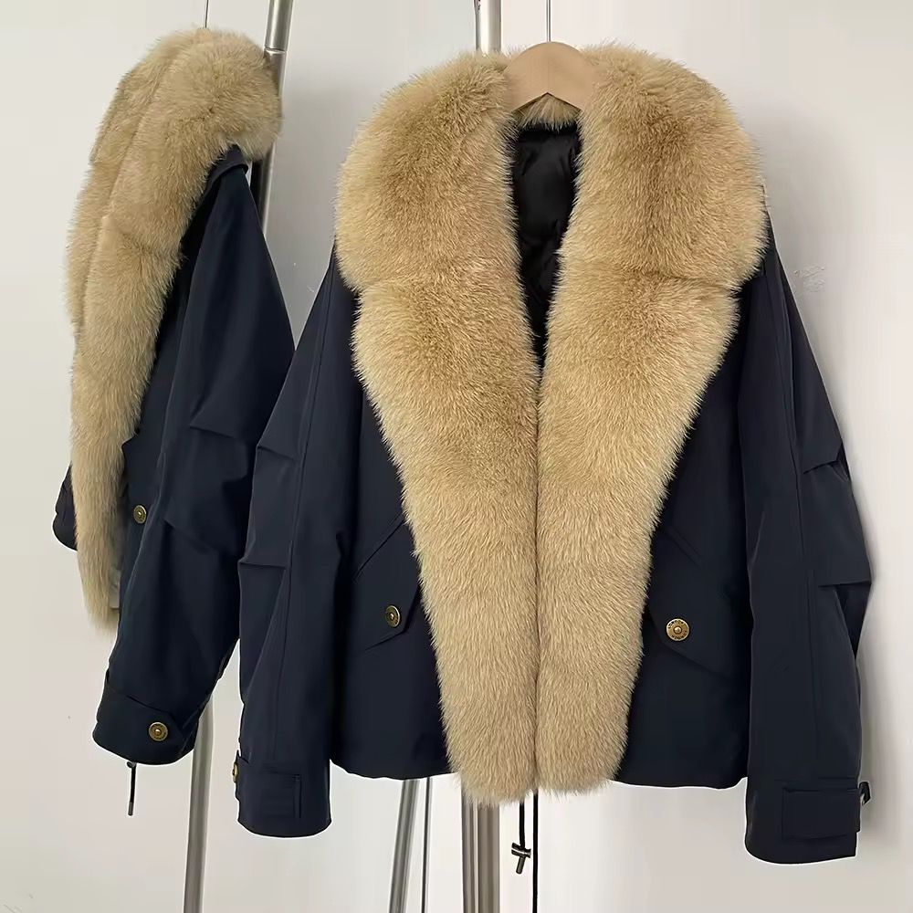 Real Huge Fox Fur Warm Coat