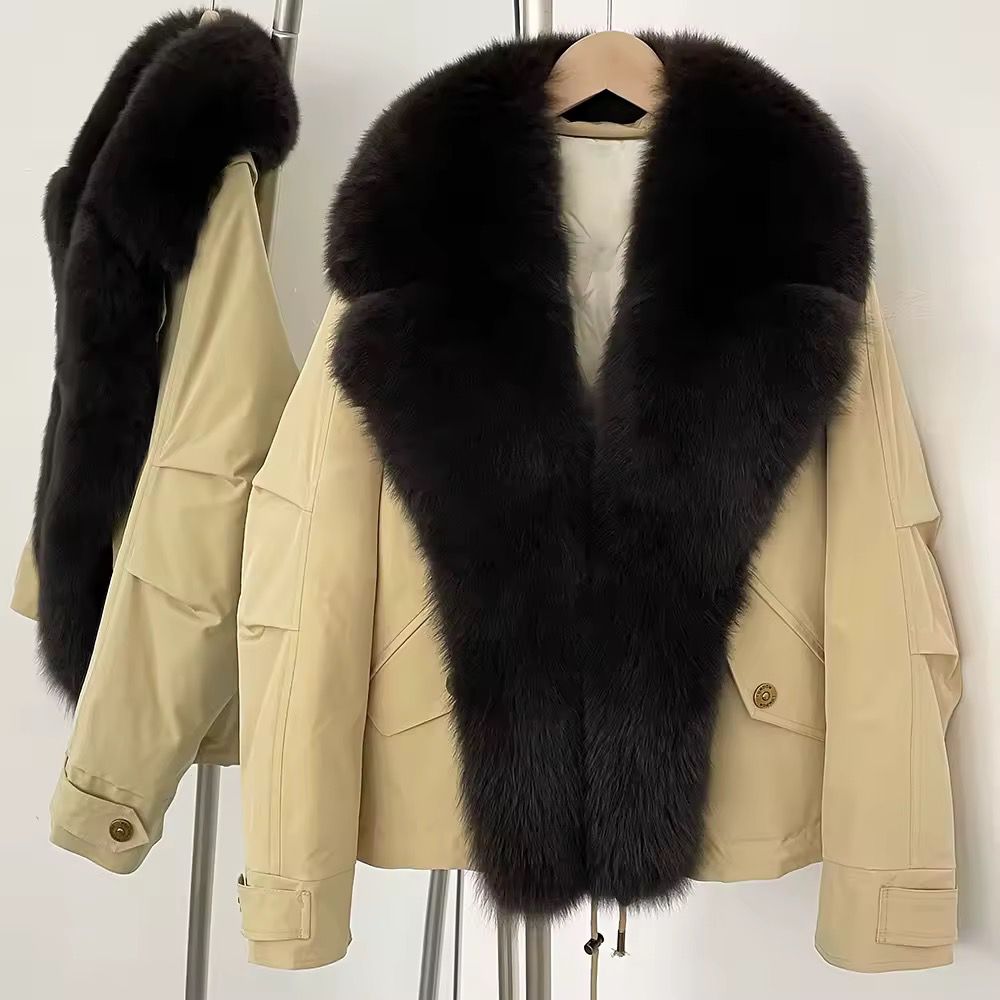 Real Huge Fox Fur Warm Coat