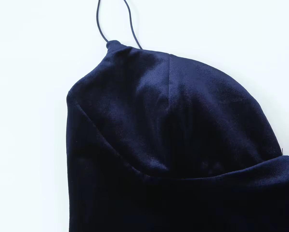 Velvet Spaghetti Strap Bodysuit