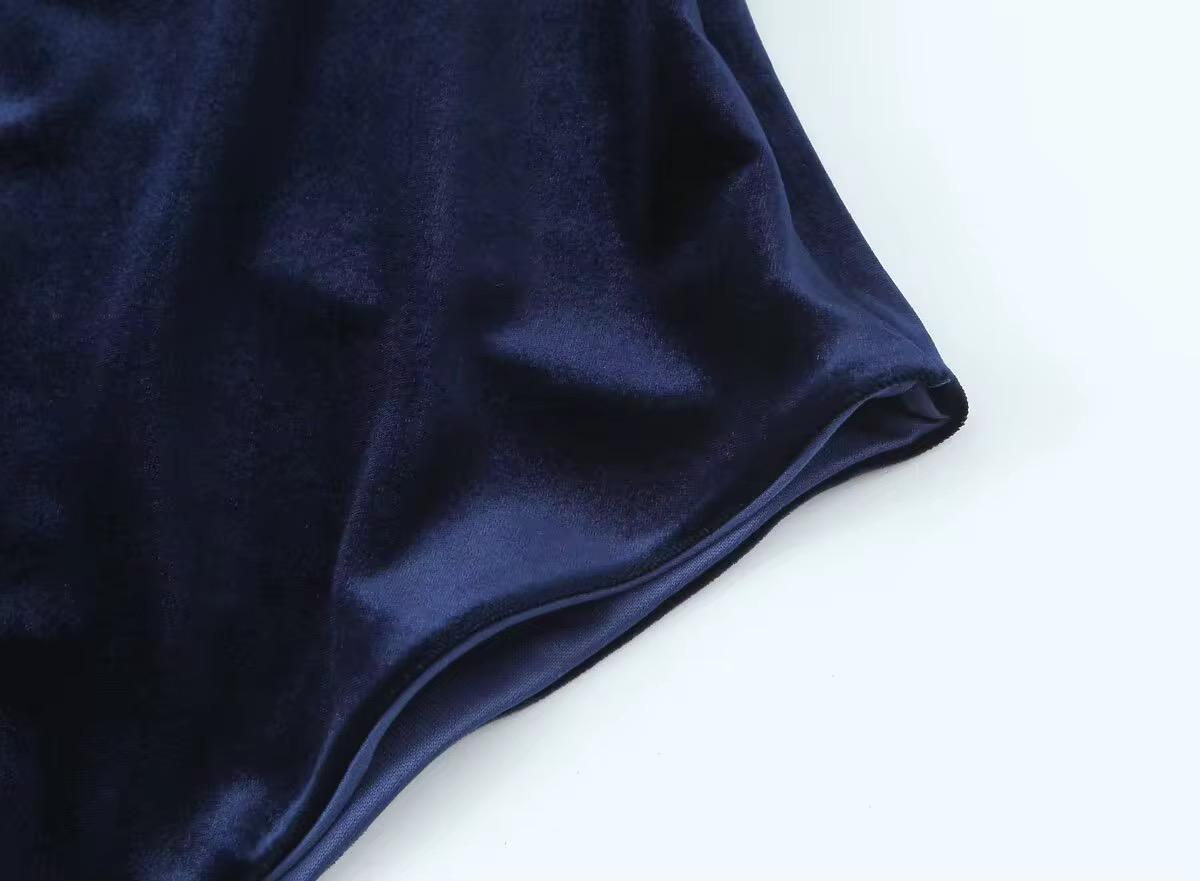 Velvet Spaghetti Strap Bodysuit