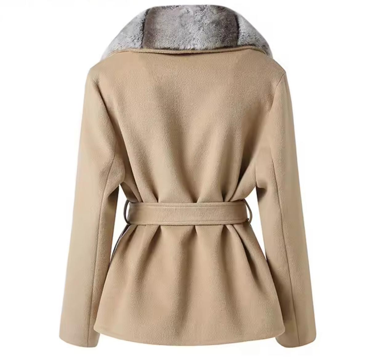 Wool Jacket with fox fur