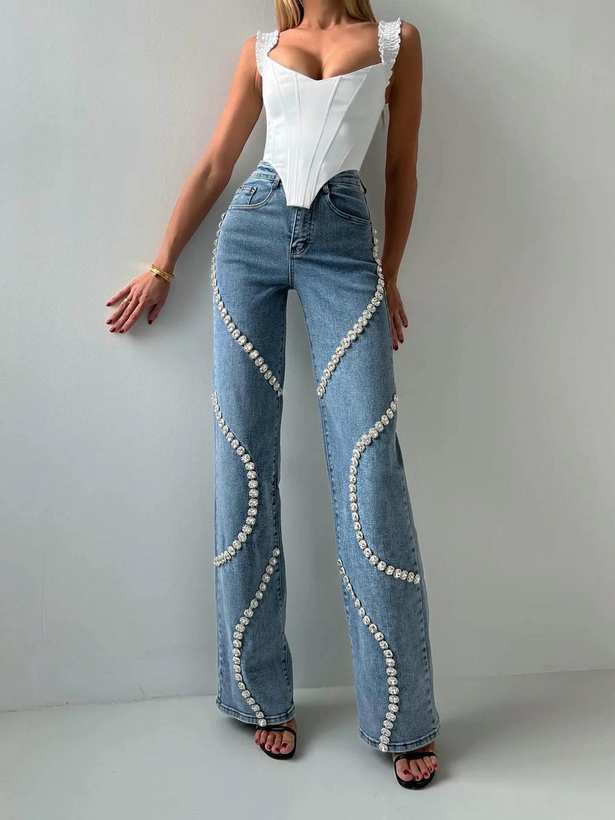 Diamonds Straight Leg Jeans