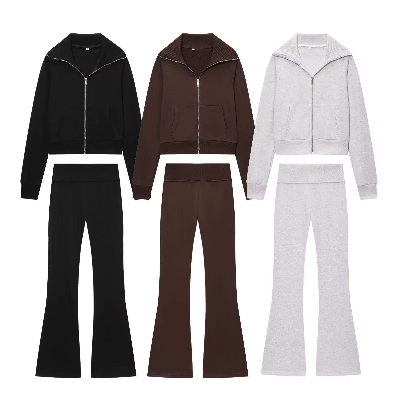 Zip-Up Flared Lounge Set