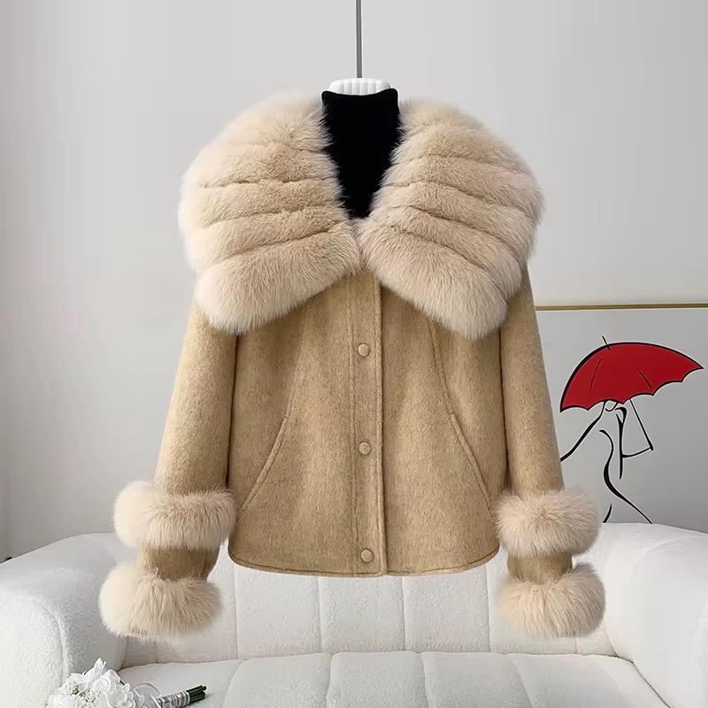 Glamorous Fluffy Collar Wool Jacket
