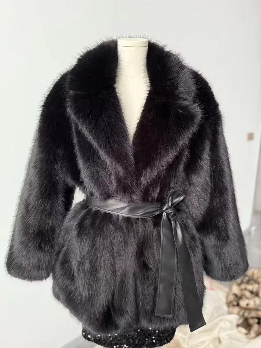 Deep Mocha Glam Fur Coat