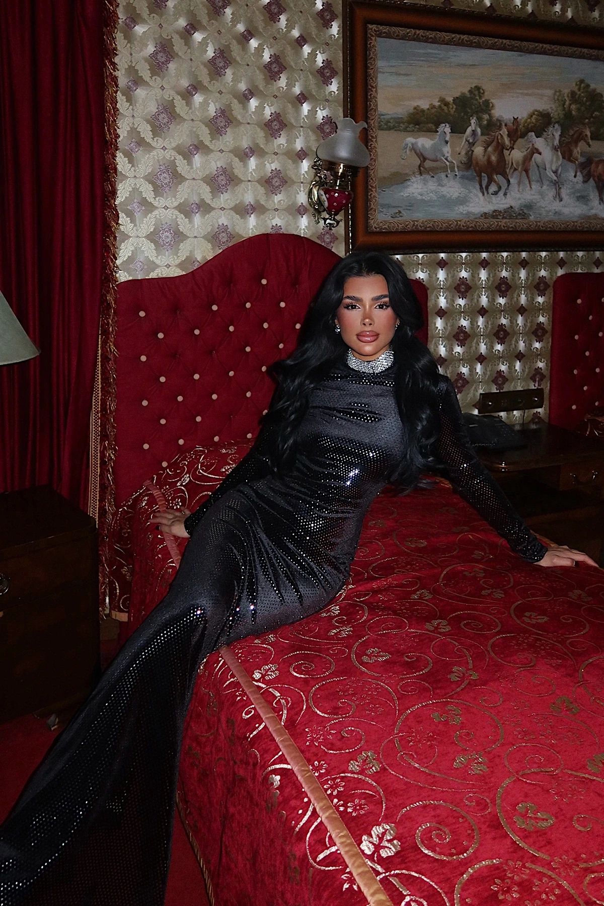 Silver Sequined Long Sleeve Dress