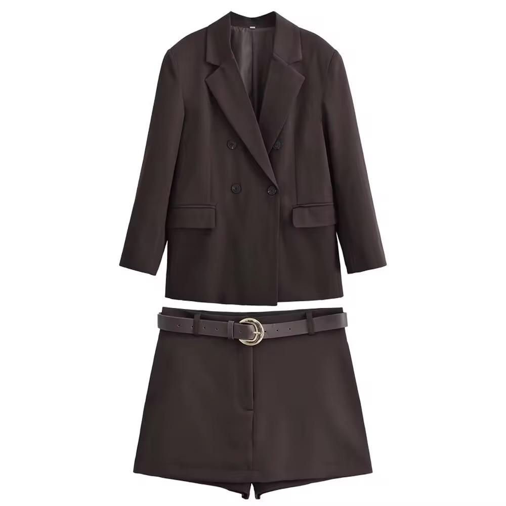 Belted Mini Suit Set