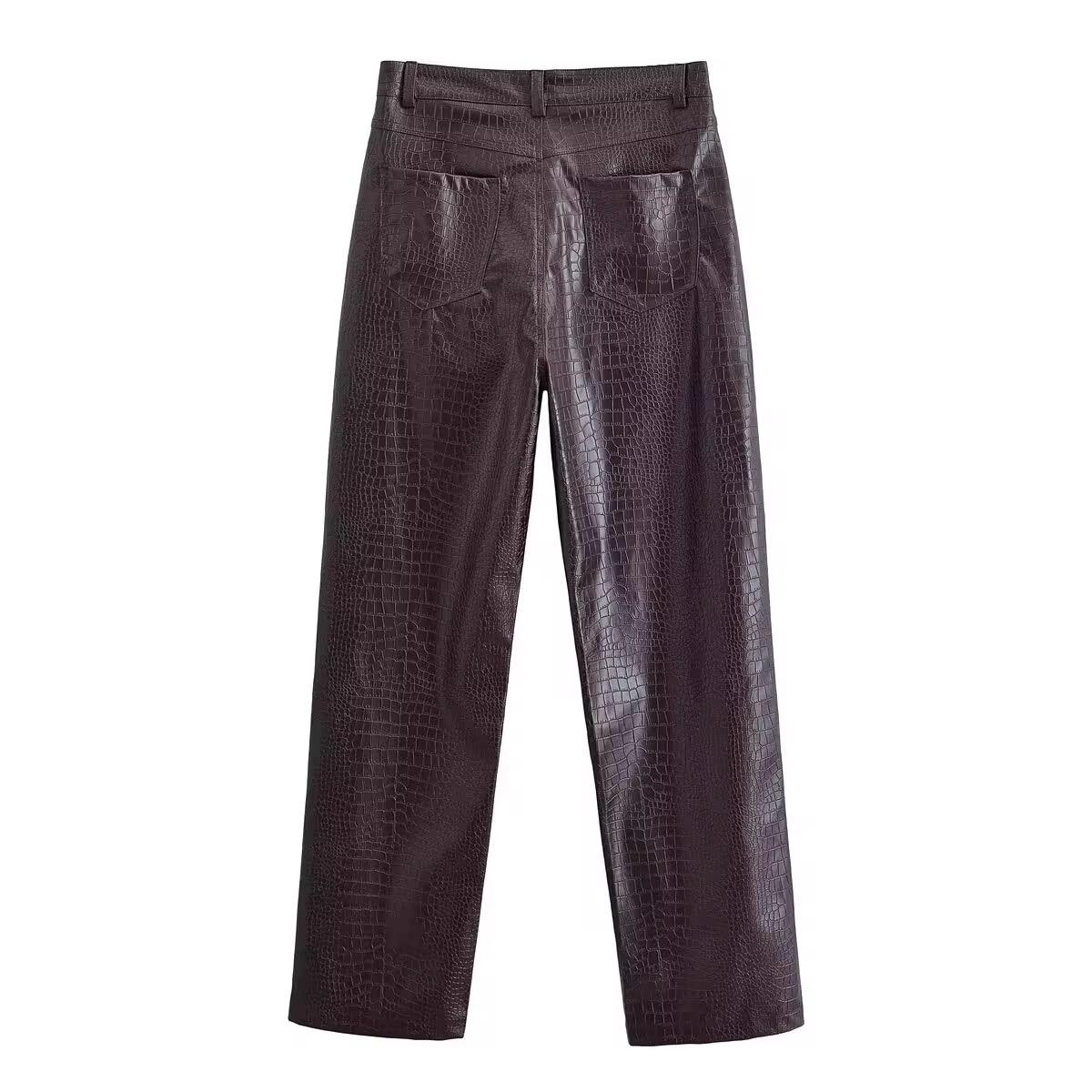 Croc Leather Pants