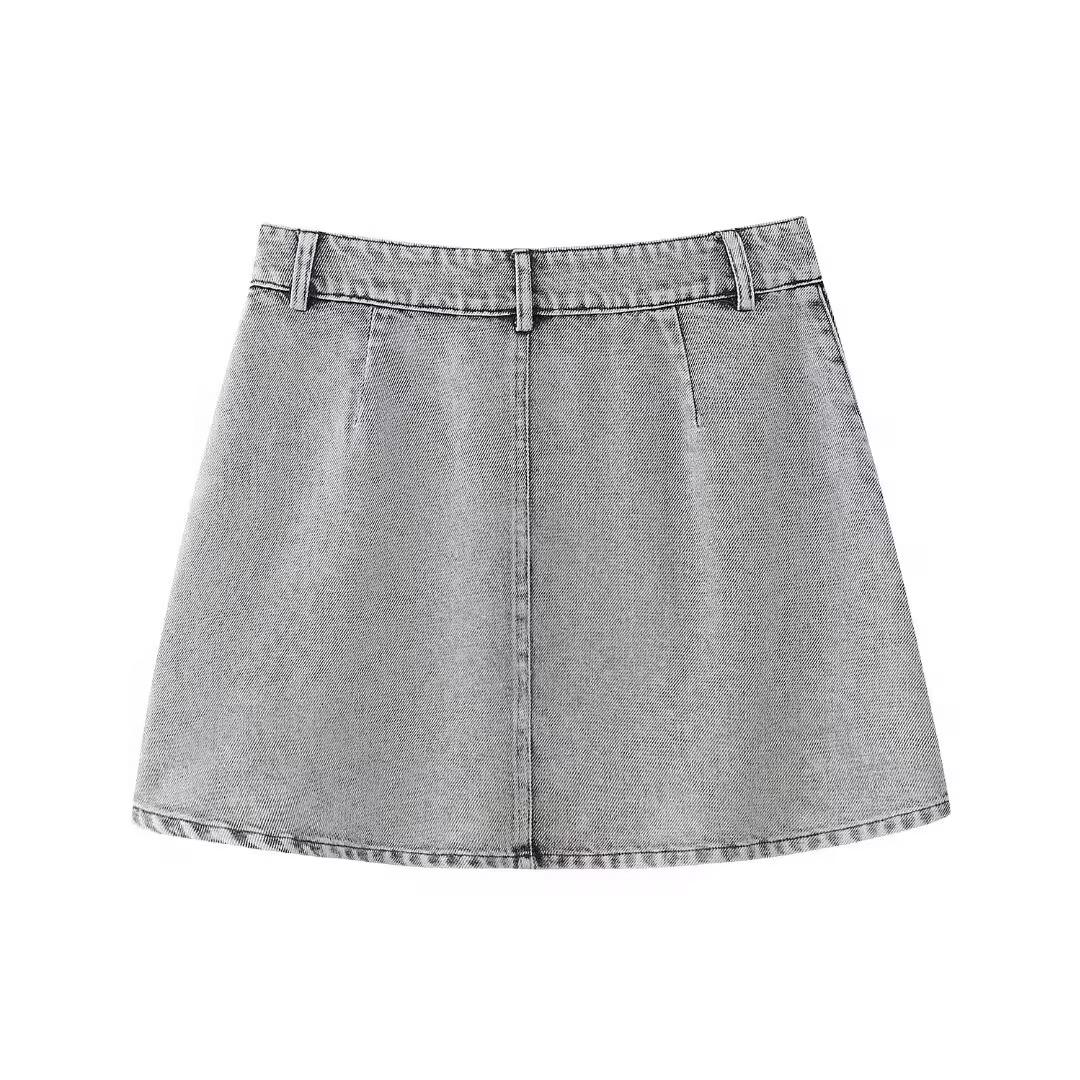 Silver Dust Denim Skirt