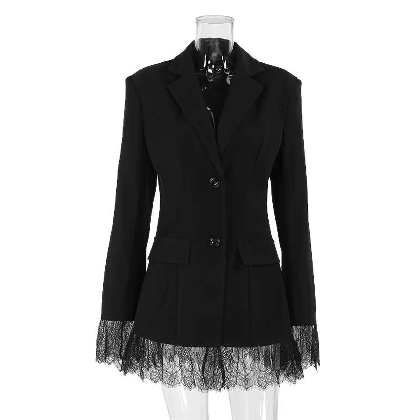 Lace Finish Power Blazer