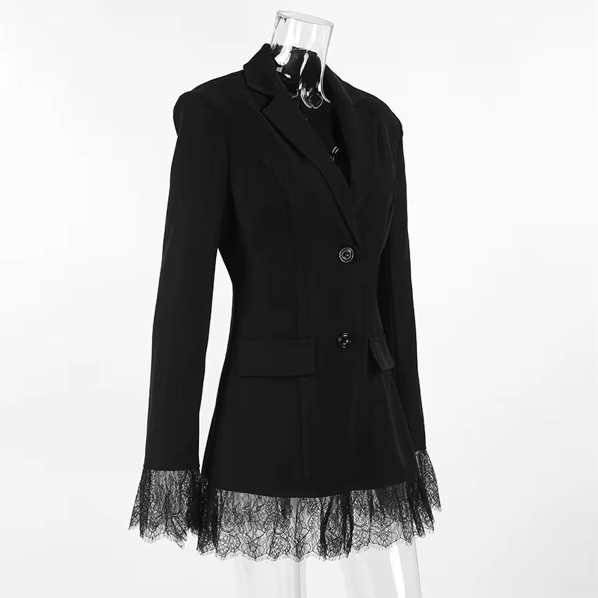 Lace Finish Power Blazer