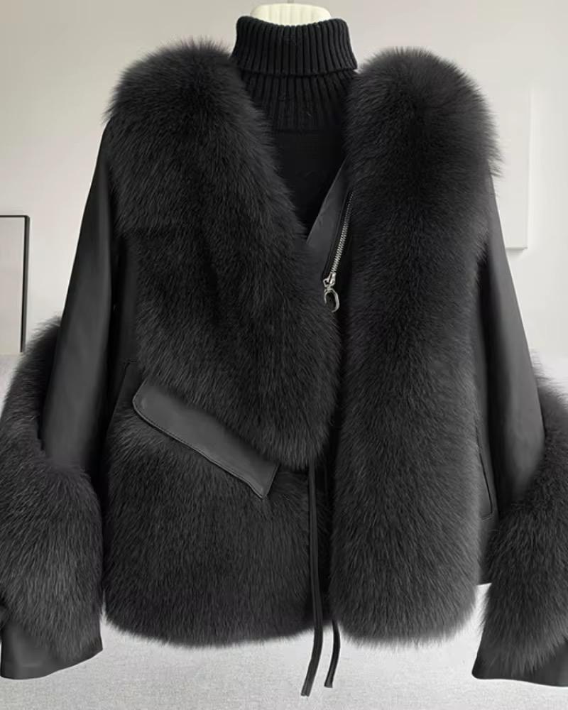 Elysian Fox Fur Leather Coat
