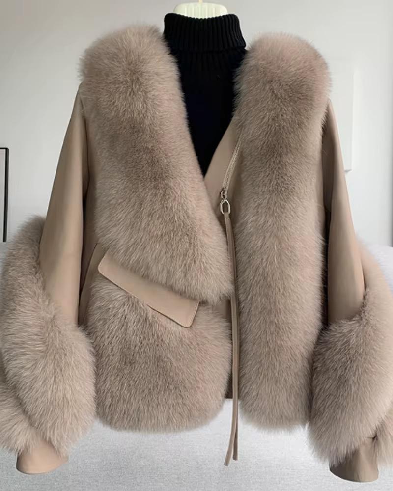Elysian Fox Fur Leather Coat