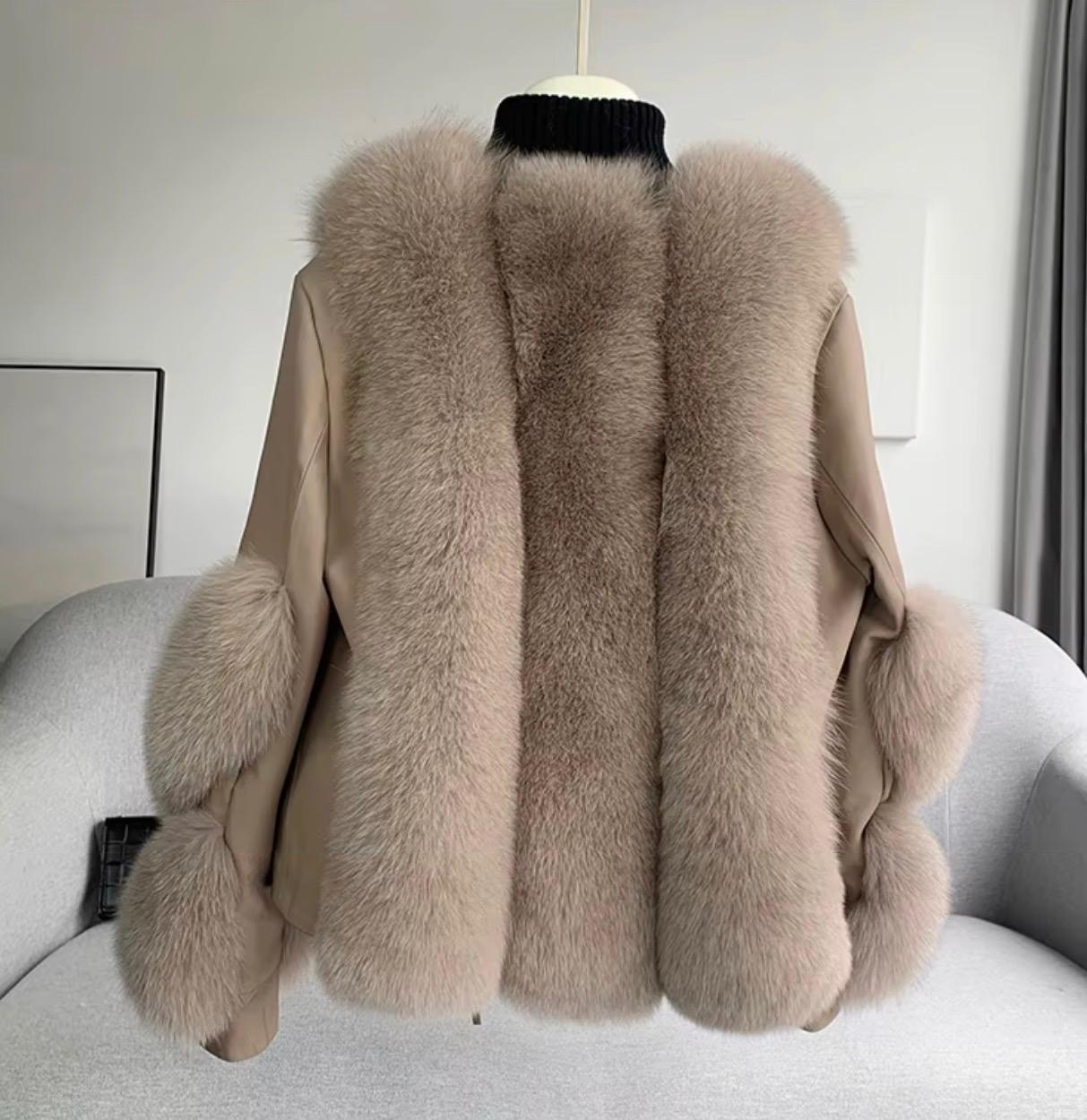 Elysian Fox Fur Leather Coat