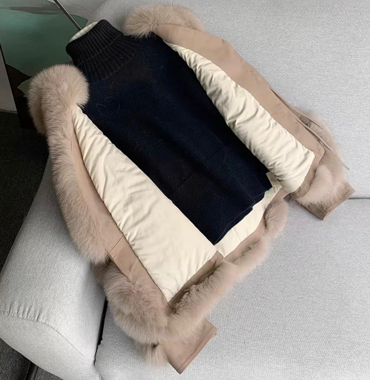 Elysian Fox Fur Leather Coat