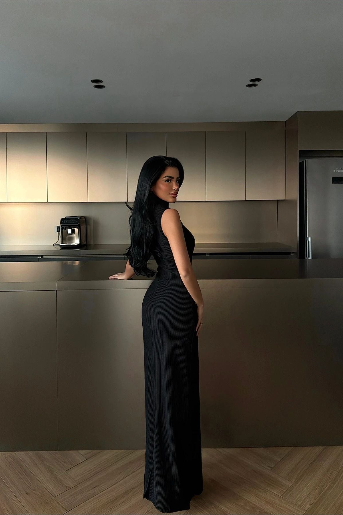 Black Turtleneck Basic Dress