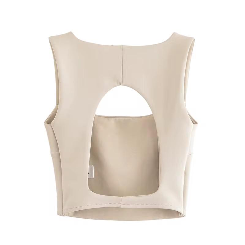 Cutout Crop Top & Flared Pants Set