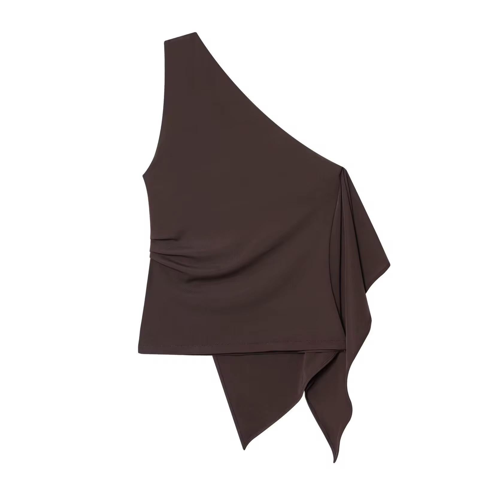 One-Shoulder Top with Metal Accent