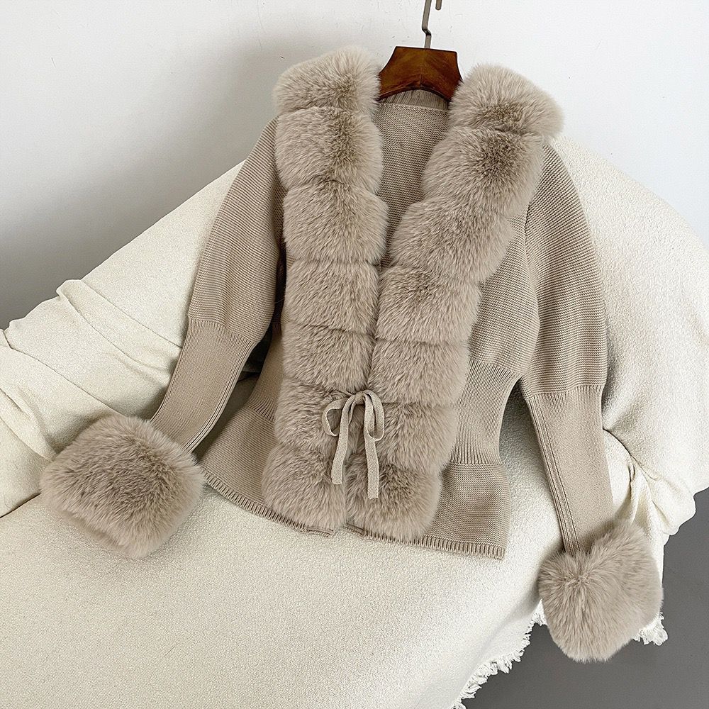 Knitted Fur Cardigan