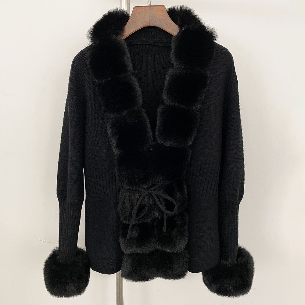 Knitted Fur Cardigan
