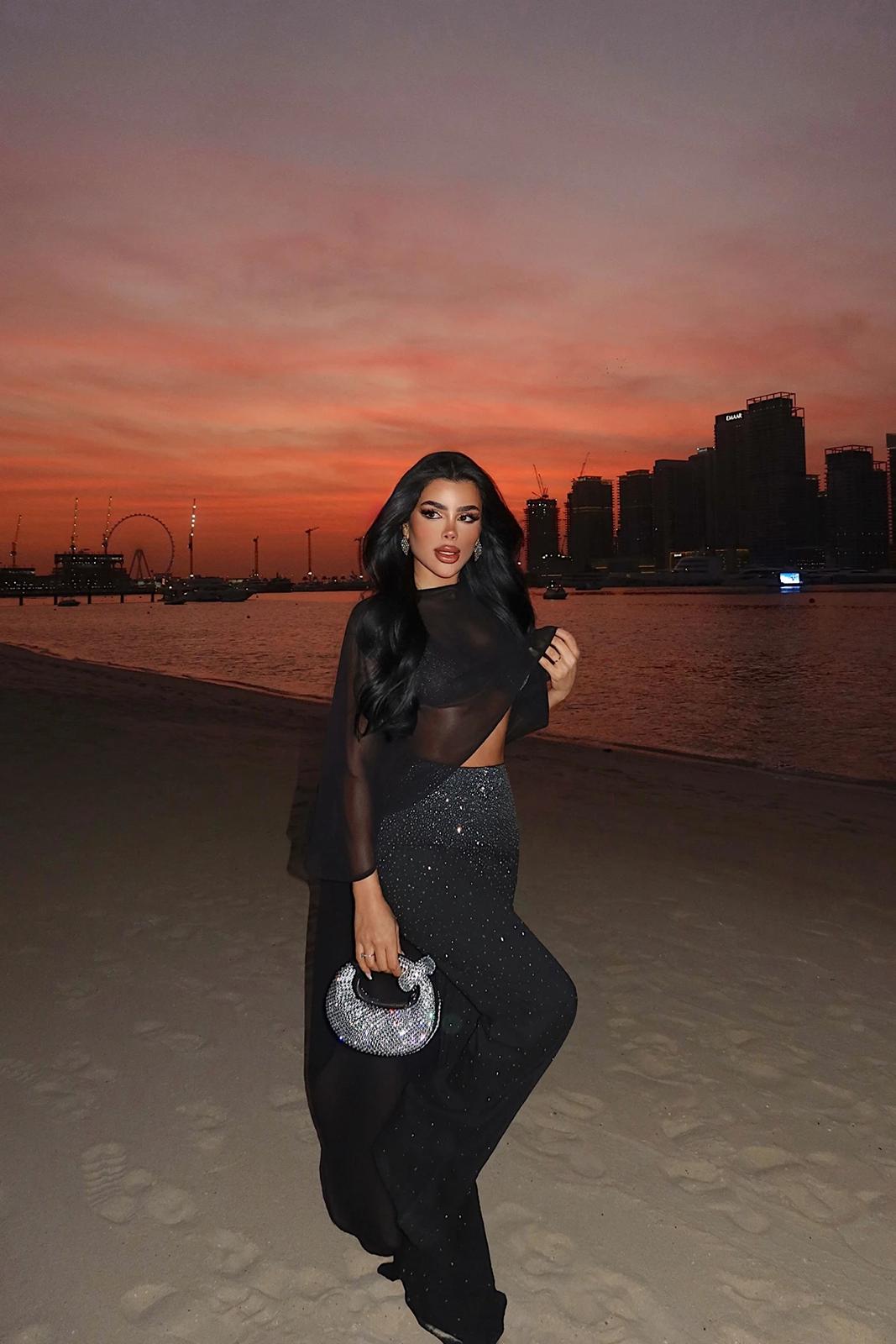 Black Shynix Embellished Trousers