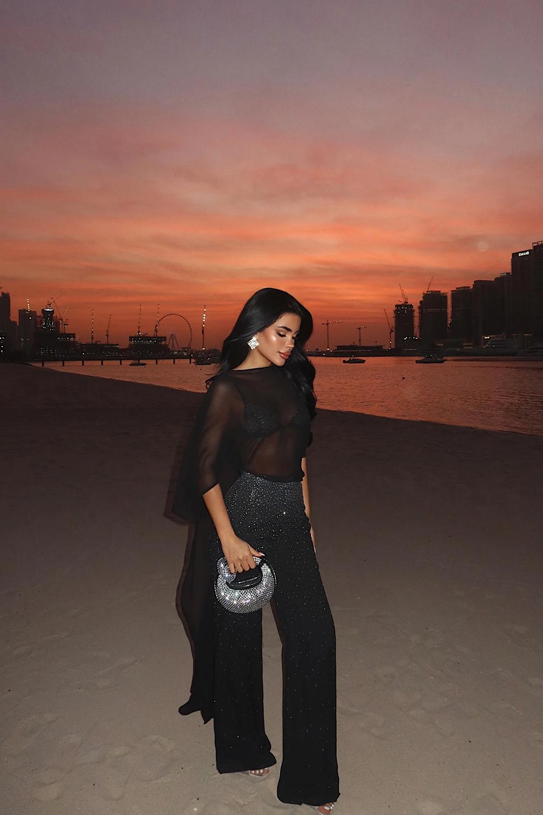 Black Shynix Embellished Trousers