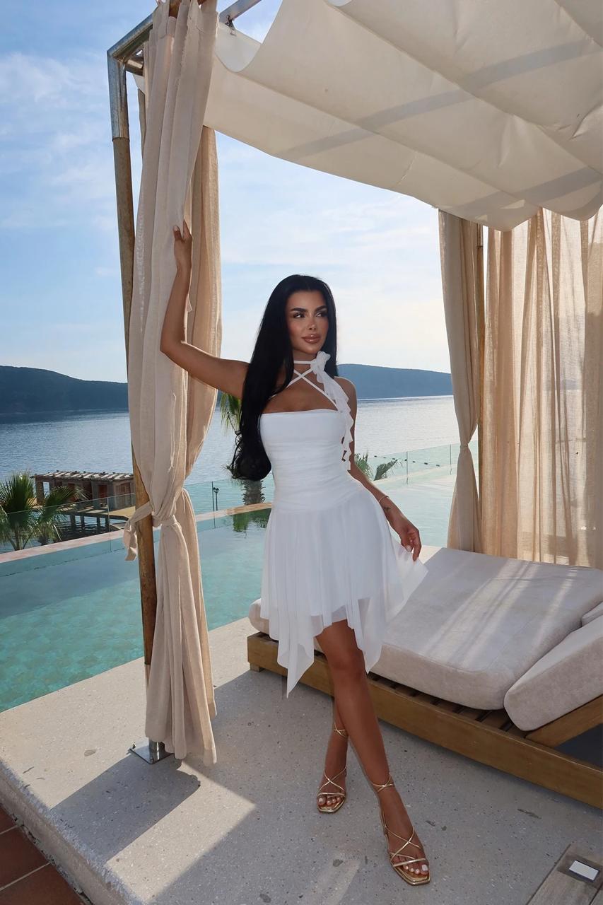 White Delilah Mini Tulle Dress