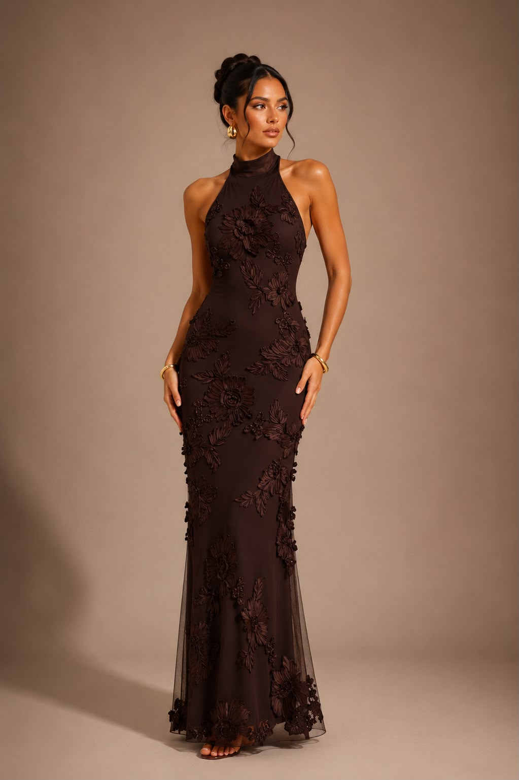 Florenza Lace Halter Maxi Dress